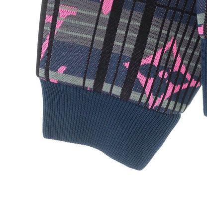 Louis Vuitton Monogram Jacquard Plaid Pullover Sweatshirt Navy Pink Sweater Navypink