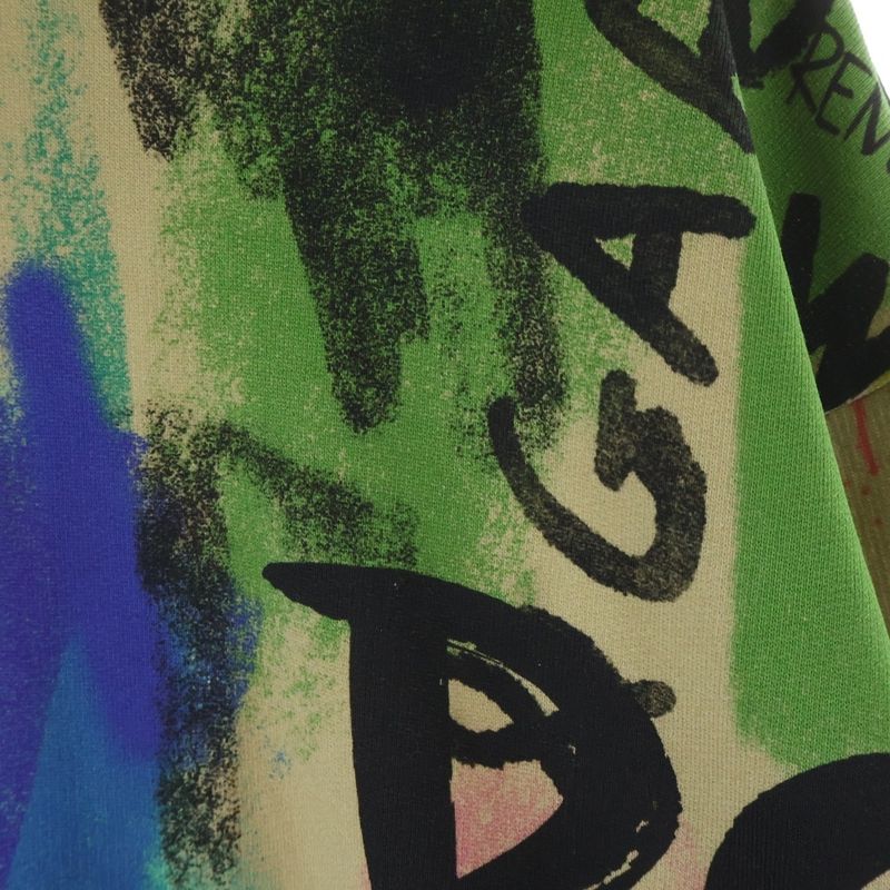 Dolce & Gabbana Cropped Graffiti Print Crew Neck Sweatshirt Multi