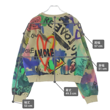 Dolce & Gabbana Cropped Graffiti Print Crew Neck Sweatshirt Multi