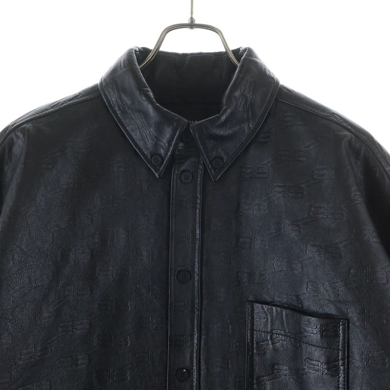 Balenciaga BB Monogram Leather Jacket Bbmonogram Black