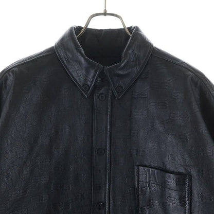 Balenciaga BB Monogram Leather Jacket Bbmonogram Black