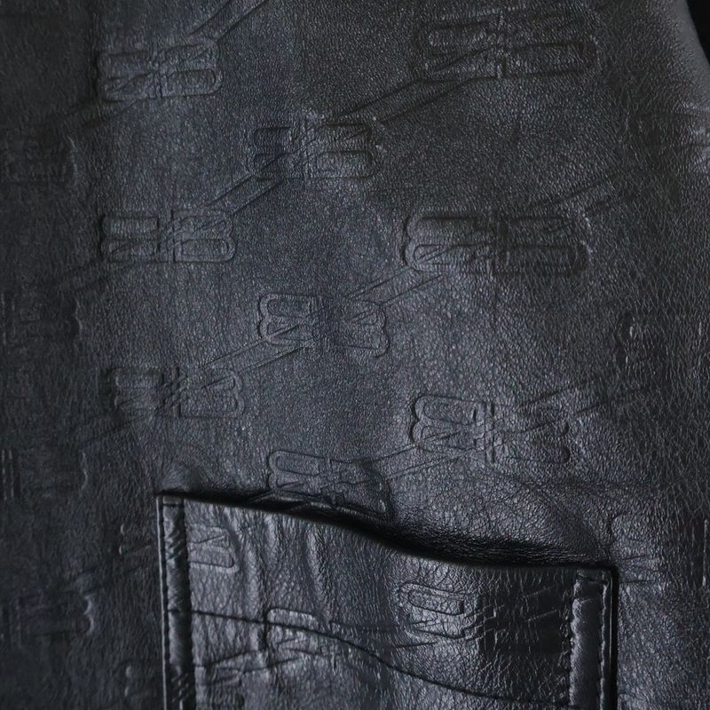 Balenciaga BB Monogram Leather Jacket Bbmonogram Black