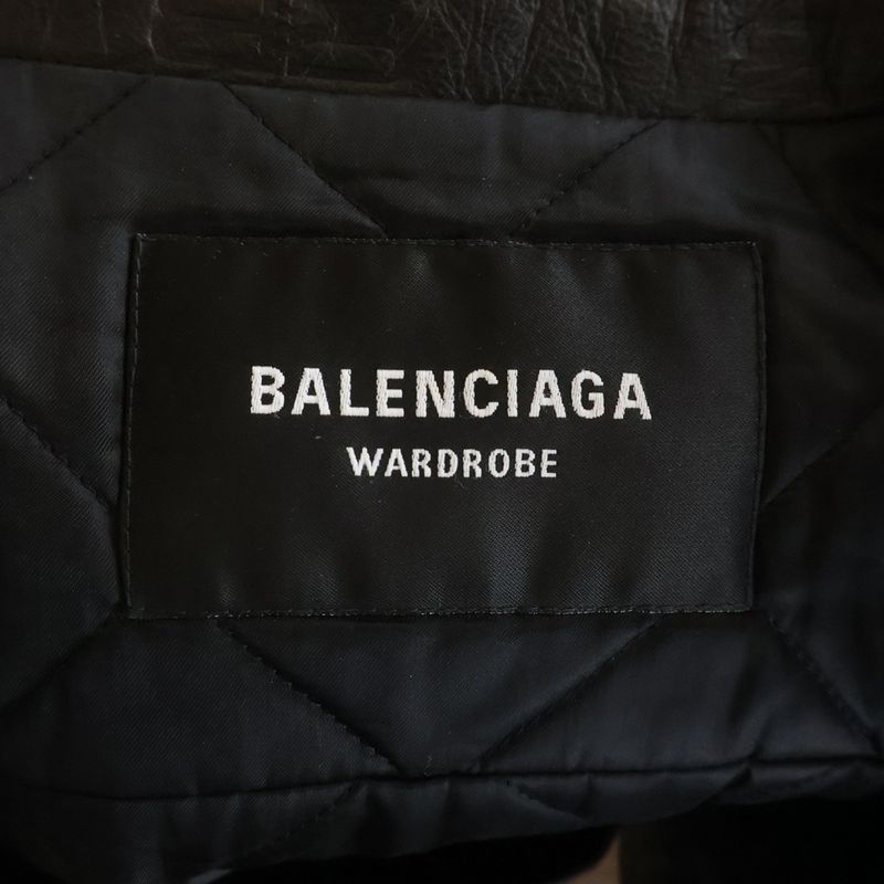 Balenciaga BB Monogram Leather Jacket Bbmonogram Black
