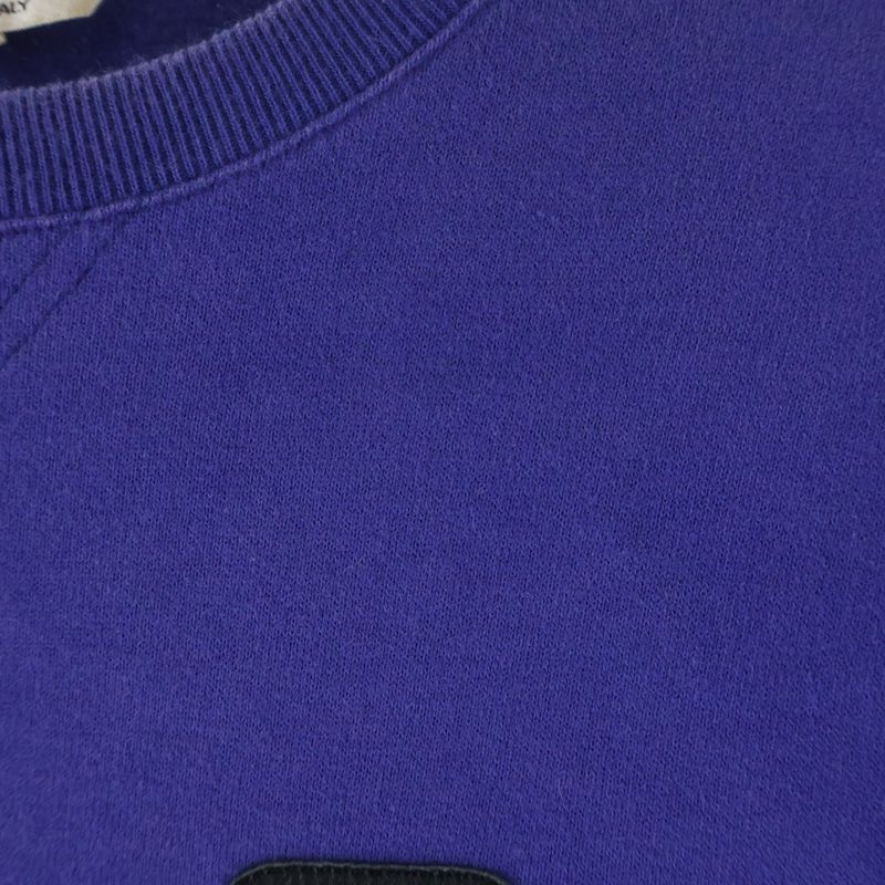 Hermes Brazilian Horse Lamb Leather Patch Crew Neck Sweatshirt Trainer Blue Sneaker