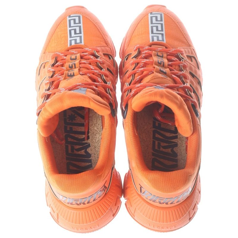 Versace Trigreca Sneaker Volume Sole Low Cut Sneakers Orange