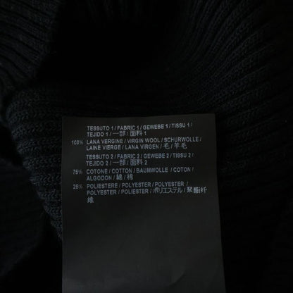 Balenciaga Hem Rubber Logo Patch Crew Neck Knit Sweater Black
