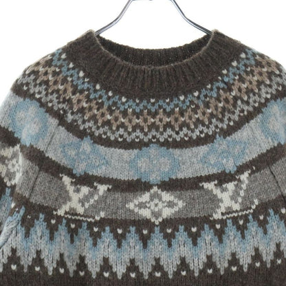 Louis Vuitton Graphic Signature Nordic Pattern Pullover Knit Sweater Brown
