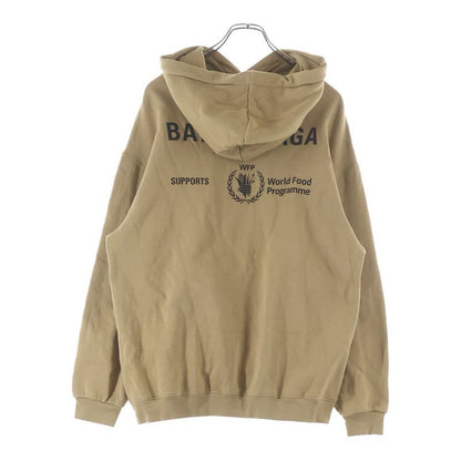 Balenciaga Wfp World Food Programme Logo Cotton Hoodie Beige
