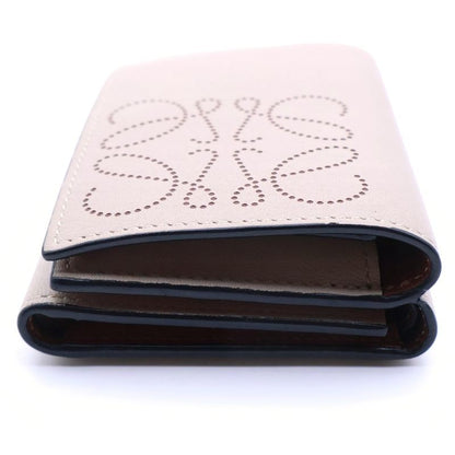Loewe Anagram Perforated Logo Trifold 6 Card Light Wallet Compact