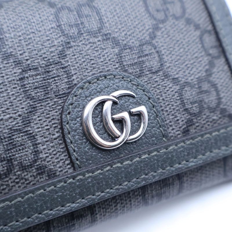 Gucci GG Supreme Card Case Business Holder Gray