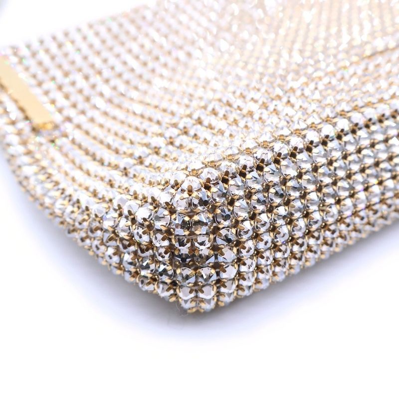 Saint Laurent Yves Suzanne Pave Crystal Satin Leather Shoulder Bag