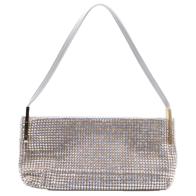 Saint Laurent Yves Suzanne Pave Crystal Satin Leather Shoulder Bag