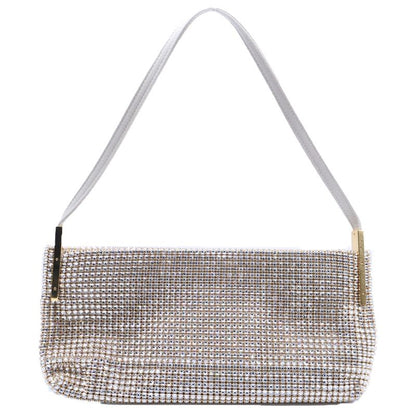 Saint Laurent Yves Suzanne Pave Crystal Satin Leather Shoulder Bag