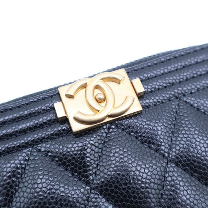 Chanel Compact Wallet Mini Coin Case Black Caviar Leather