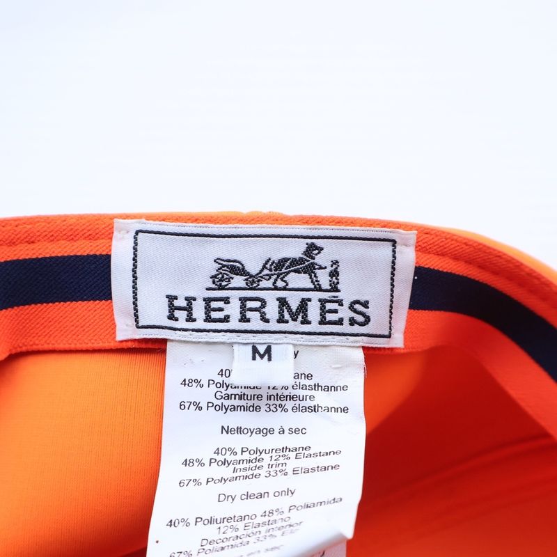 Hermes Cap Neobain Atlantic Logo Embroidery Cap Hat Orange