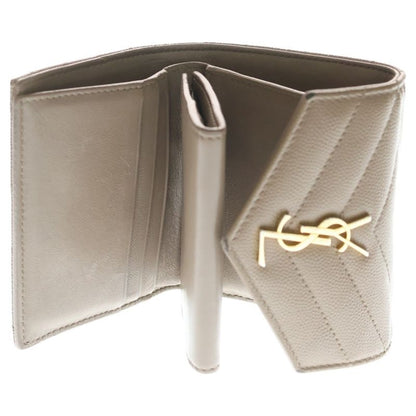 Saint Laurent Paris Monogram Embossed Leather Cassandra Multifold Mini Wallet