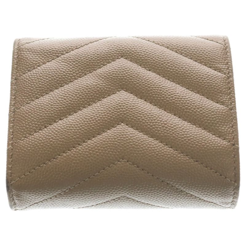 Saint Laurent Paris Monogram Embossed Leather Cassandra Multifold Mini Wallet