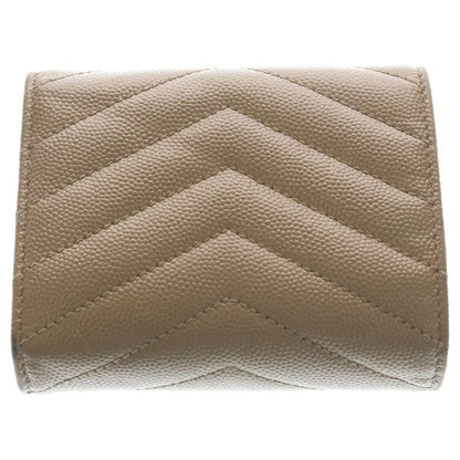 Saint Laurent Paris Monogram Embossed Leather Cassandra Multifold Mini Wallet