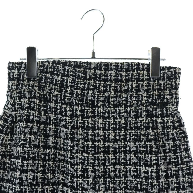 Chanel Spring Collection Tweed Midi Amskirt Black Skirt