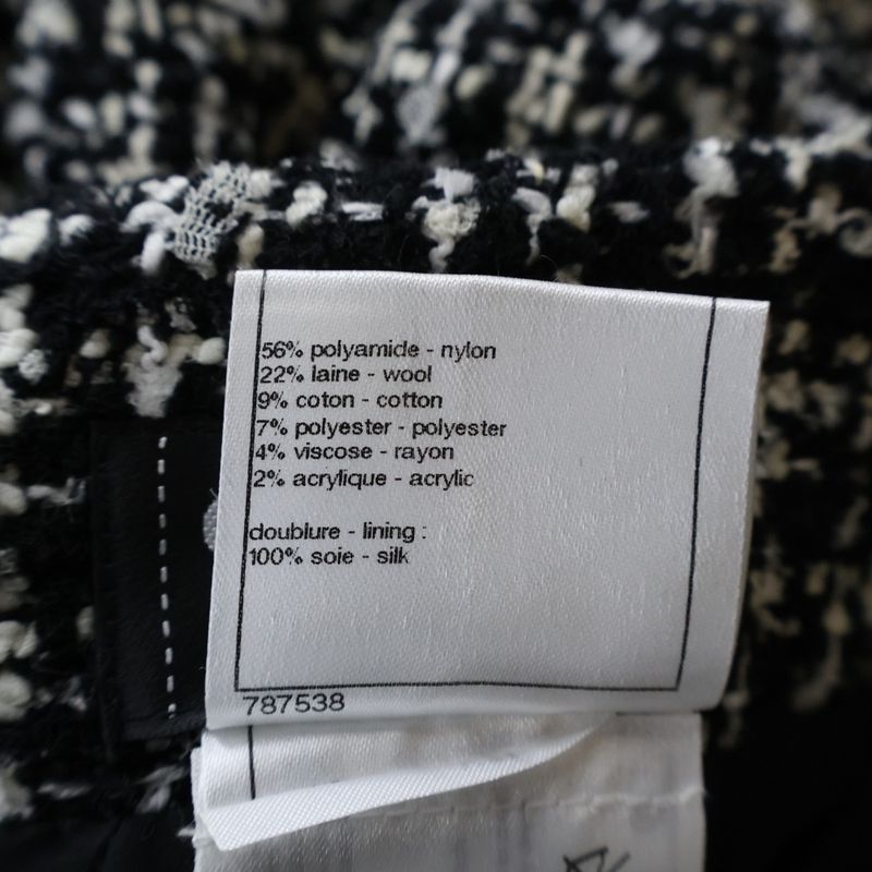 Chanel Spring Collection Tweed Midi Amskirt Black Skirt