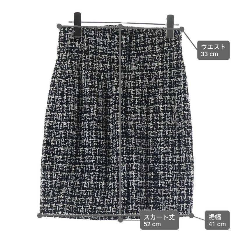 Chanel Spring Collection Tweed Midi Amskirt Black Skirt