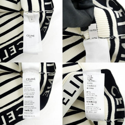 Celine Tank Top Border Black White L Logo Knit