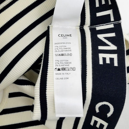 Celine Tank Top Border Black White M Logo Knit