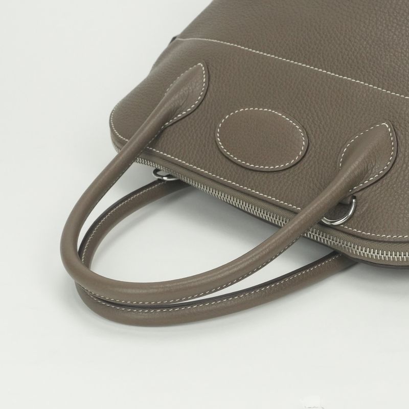 Hermes Bolide 31 Tote Shoulder Bag Taurillon Clemence Etoupe Etoupe Etoupe Gray