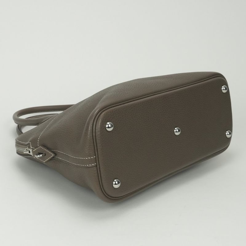 Hermes Bolide 31 Tote Shoulder Bag Taurillon Clemence Etoupe Etoupe Etoupe Gray