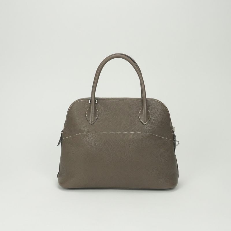 Hermes Bolide 31 Tote Shoulder Bag Taurillon Clemence Etoupe Etoupe Etoupe Gray