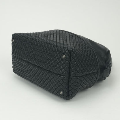 Bottega Veneta Intrecciato Tote Black Silver Handbag