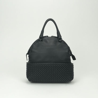 Bottega Veneta Intrecciato Tote Black Silver Handbag