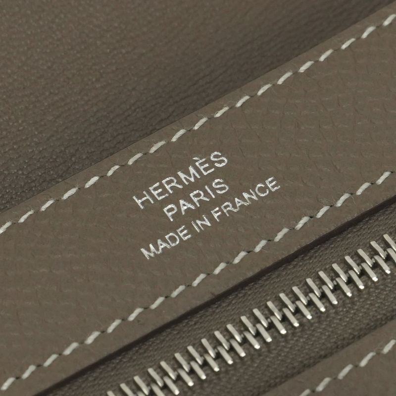 Hermes Passant to Tanman Wallet Veau Epsom Etoupe Etoupe Gray