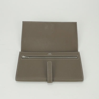 Hermes Passant to Tanman Wallet Veau Epsom Etoupe Etoupe Gray