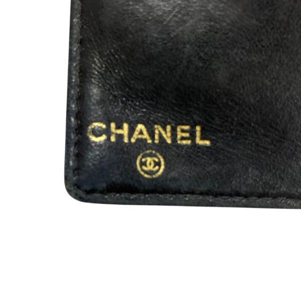 Chanel Caviar Leather Bifold Wallet Clasp Noir Black
