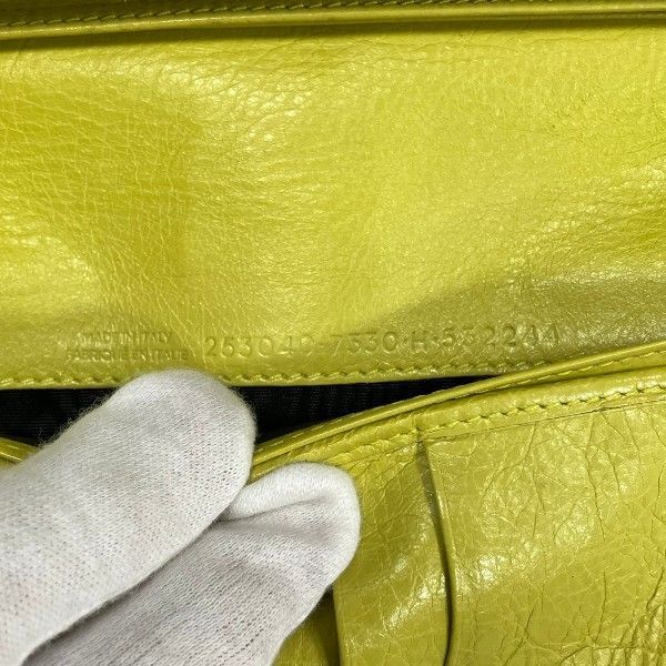 Balenciaga Strap Wallet Classic Neon Yellow