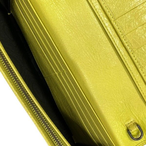 Balenciaga Strap Wallet Classic Neon Yellow