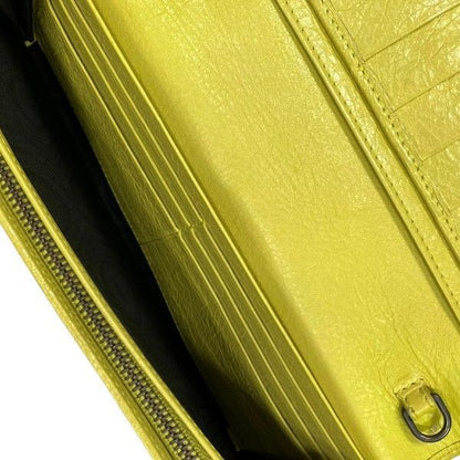 Balenciaga Strap Wallet Classic Neon Yellow