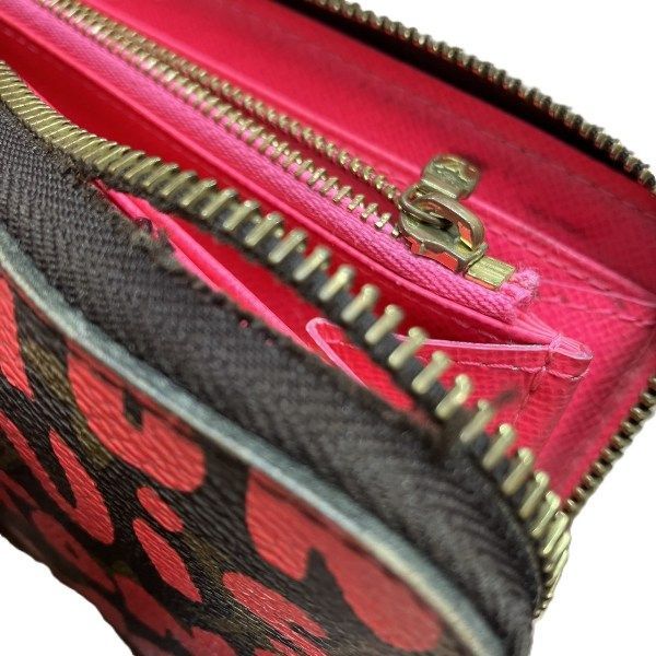 Louis Vuitton Monogram Graffiti Zippy Wallet Brown Pink