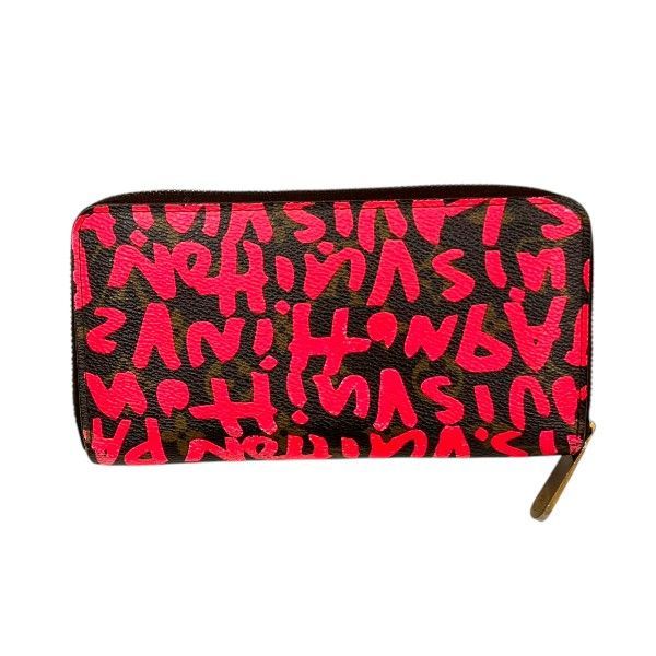 Louis Vuitton Monogram Graffiti Zippy Wallet Brown Pink