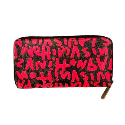 Louis Vuitton Monogram Graffiti Zippy Wallet Brown Pink