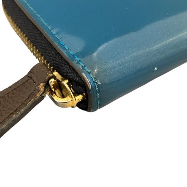 Louis Vuitton Vernis Portefeuille Zip Around Wallet Blue Marine