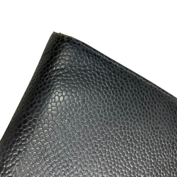 Chanel Caviar Leather Bifold Wallet Clasp Noir Black
