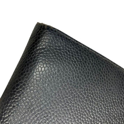 Chanel Caviar Leather Bifold Wallet Clasp Noir Black