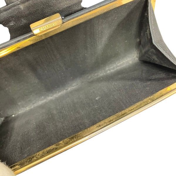 Chanel Caviar Leather Bifold Wallet Clasp Noir Black