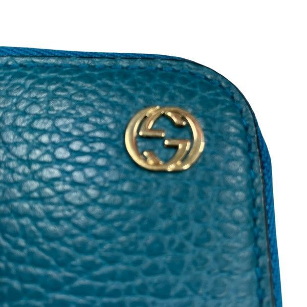 Gucci Interlocking Turquoise Blue Zip Around Wallet