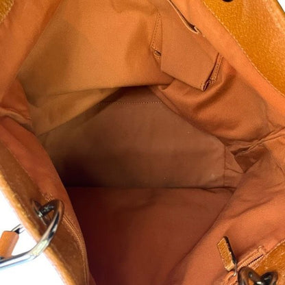 Gucci GG Canvas Tote Shoulder Bag Beige Orange