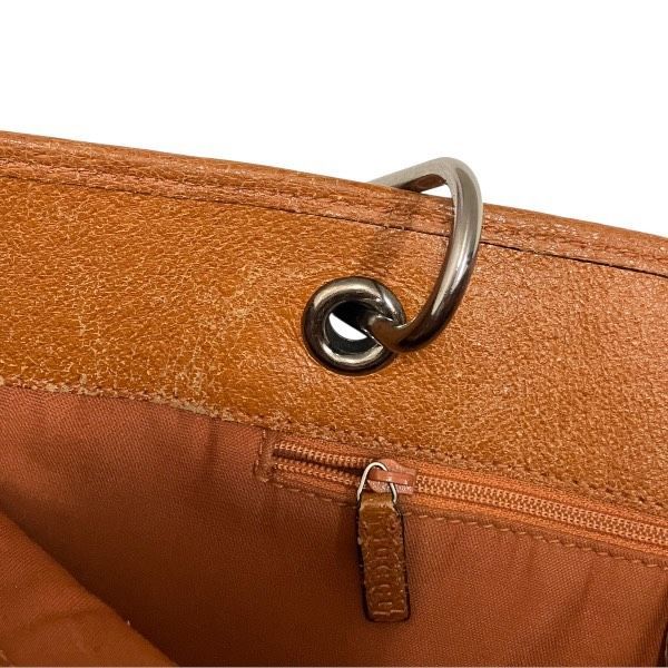 Gucci GG Canvas Tote Shoulder Bag Beige Orange