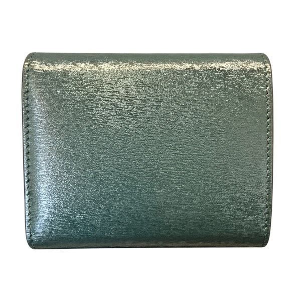 Celine Triomphe Small Flap Wallet Trifold Dark Green