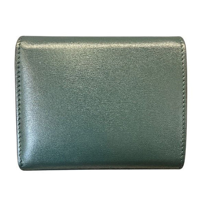 Celine Triomphe Small Flap Wallet Trifold Dark Green